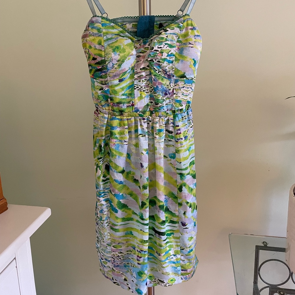 Satin floral print dress